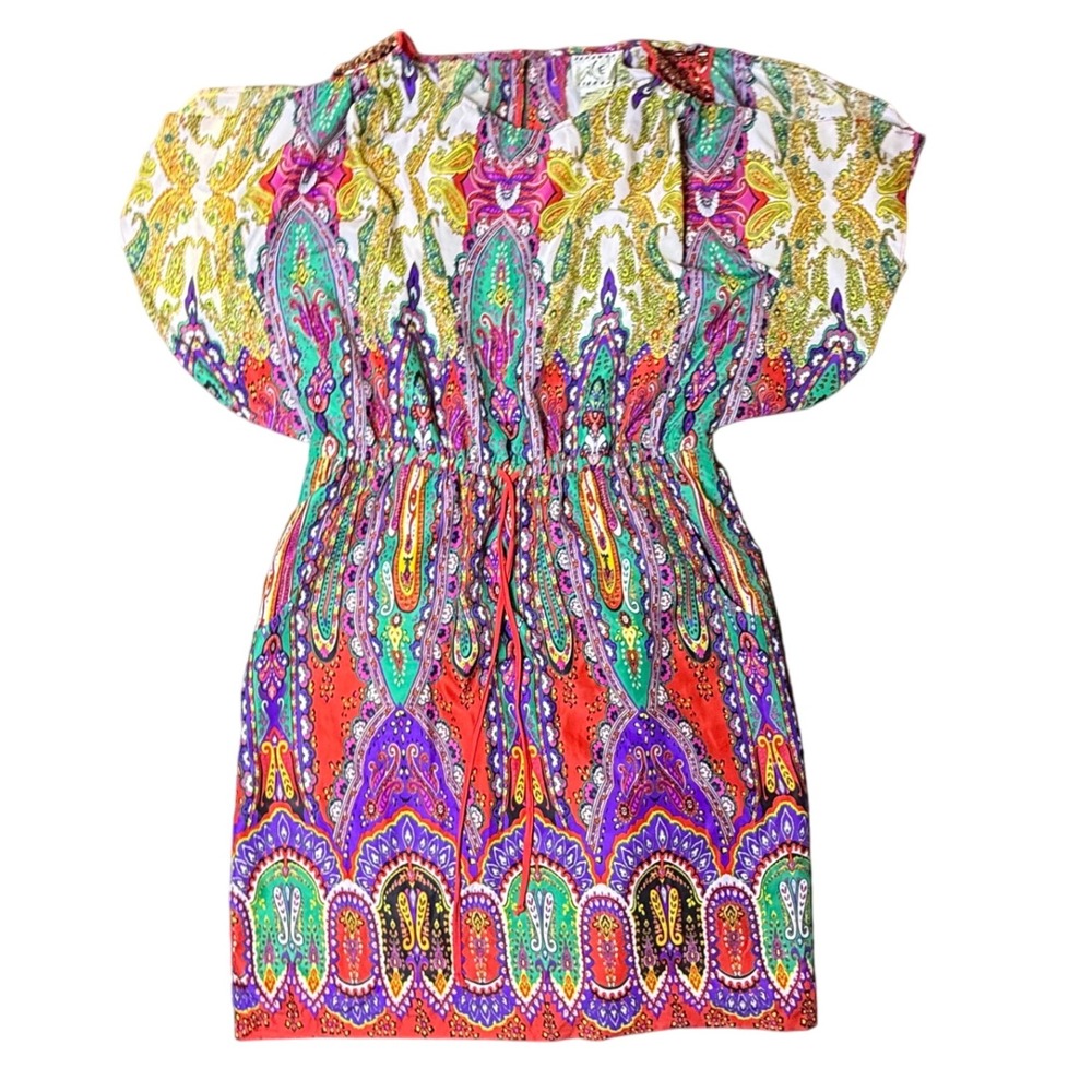ice‎ Paisley Print Dress Women's Size 12 Colorful Sleeveless Mini Casual